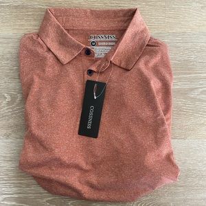 2 male golf polos- brand new with tags! Light fit material (size M)